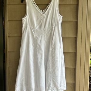 Soft surroundings dress white sleeveless plain simple Sz PXS